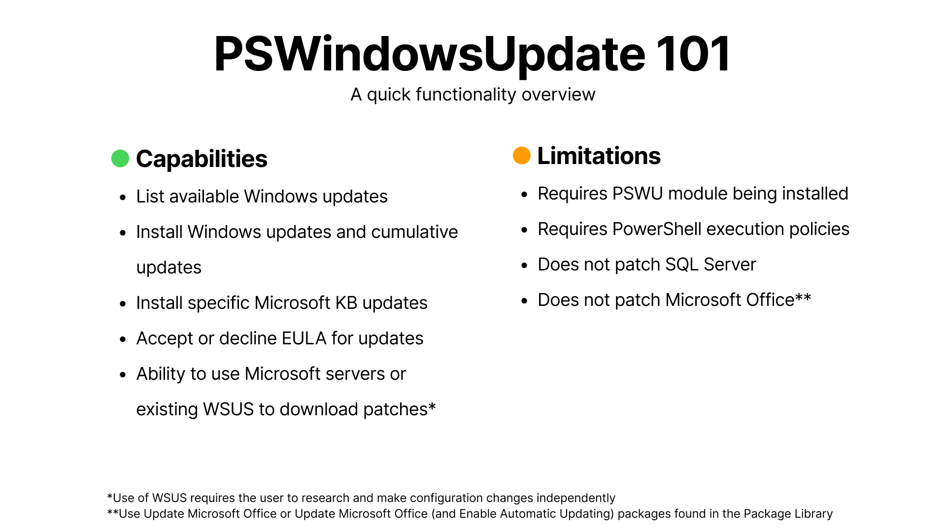 PSWindowsUpdate Packages – PDQ Connect Help Center